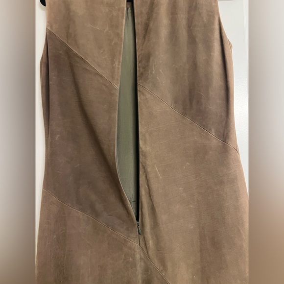 Vintage Calvin Klein Collection FW 2001 Runway Leather Suede Mini Dress - Picture 8 of 16